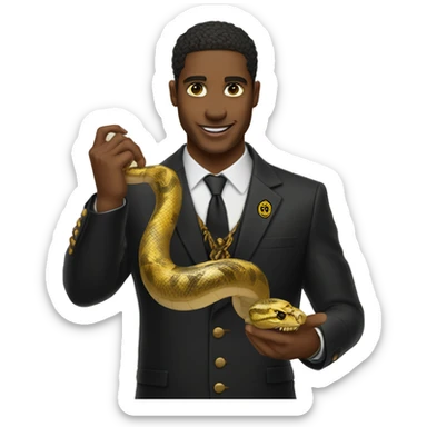 A alpha phi alpha man with a snake hand sticker