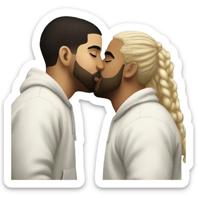 Drake kissing drake sticker