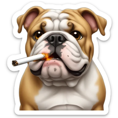 english-bulldog-smoking sticker