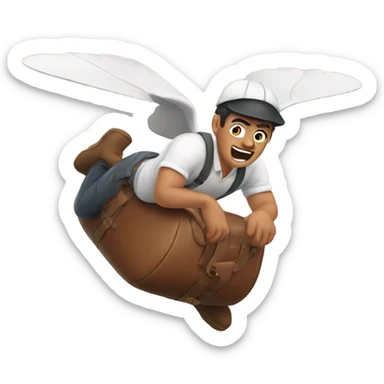 Flying bum  sticker
