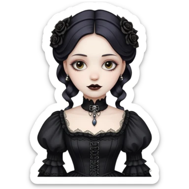 Gothic Victorian antique vintage edgy dress  sticker