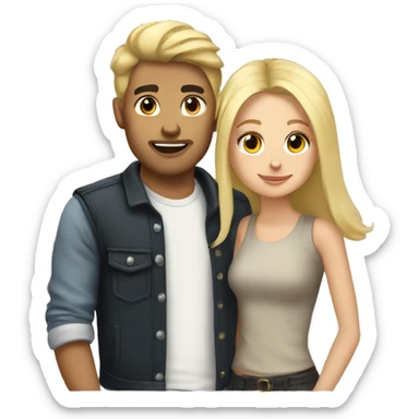 Blonde boyfriend and brunette girlfriend sticker