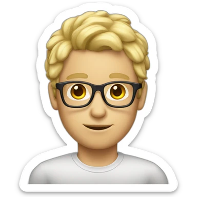 Nerd with Monkey ears and blonde hair sticker