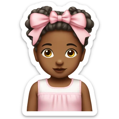 cute baby girl with bows on head sticker
