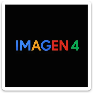 make golo of "IMAGEN 4" with googles G, black background sticker