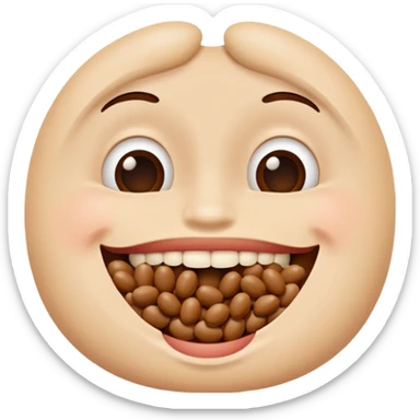 Beans in mouth sticker