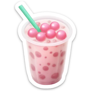Pink boba sticker