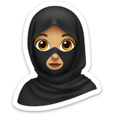 a red niqab girl sticker