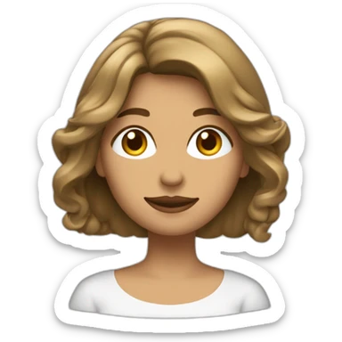 mujer joven con pelo largo castaño que le gusta la música sticker