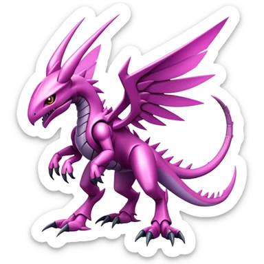  Cool Edgy Shiny Ethereal Legendary Digimon-Genesect-Palkia-hybrid full body sticker