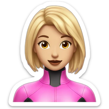 Girl posing in latex suit sfw sticker