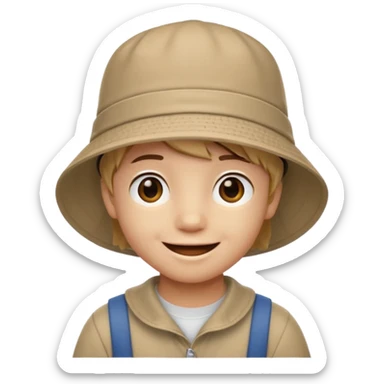 bucket hat kid sticker