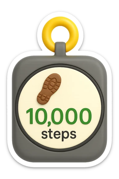 emoji 3d stile iphone che rappresenta un orologio contapassi con 10k di passi segnati 3d sticker