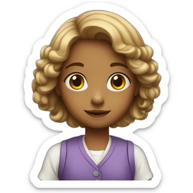 little girl in school sticker