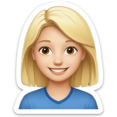 generate an emoji a blond girl next to a roadkerb sticker