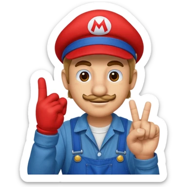 mario sacando el dedo sticker