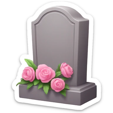 Pink tombstone with flowers  sticker