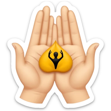 Due mani in posizione di mudra, posizione del potere sticker