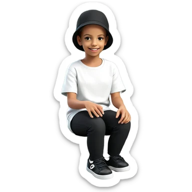 smiling girl sitting on grass sticker
