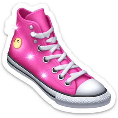 Cute pink converse hightop with sparkles sticker