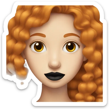 Ginger girl wearing black lipstick  sticker