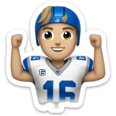 Jared Goff Detroit Lions football player number 16 sticker