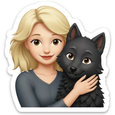 Black wolf love blond lady sticker