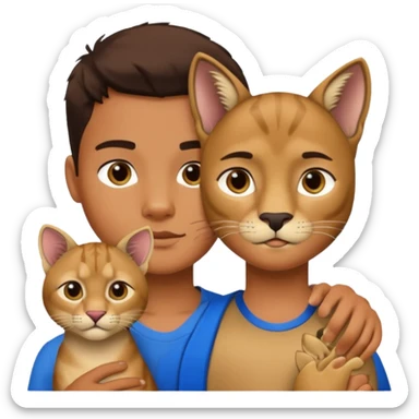 Boy with puma cat sticker