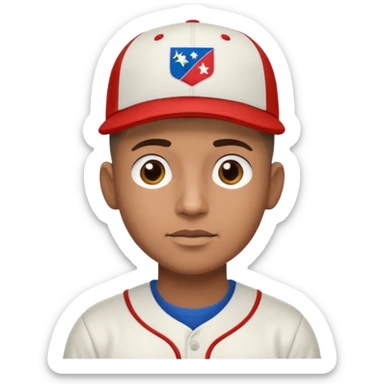 brown skin latino male with buzz cut wearing a wbc puerto rico baseball cap sticker