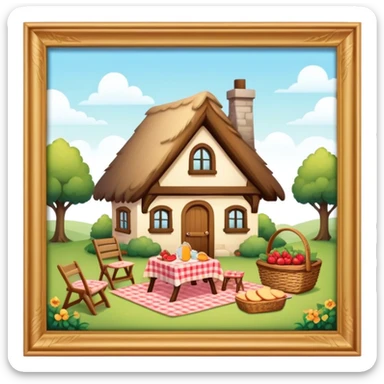 Cozy Fantasy cottage Picnic sticker