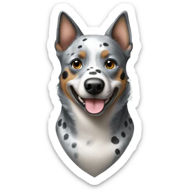 Australian cattle dog grey and white spotted with blue eyes sticker