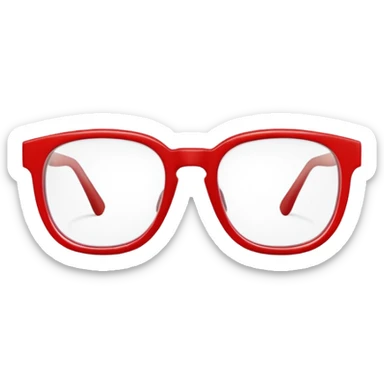 red glasses without a face, just the glasses sticker