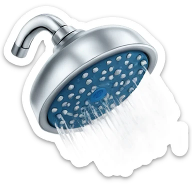 Showerhead with water flowing sticker