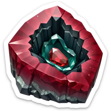 Natural crystal ruby-garnet-bloodstone-obsidian-geode sticker