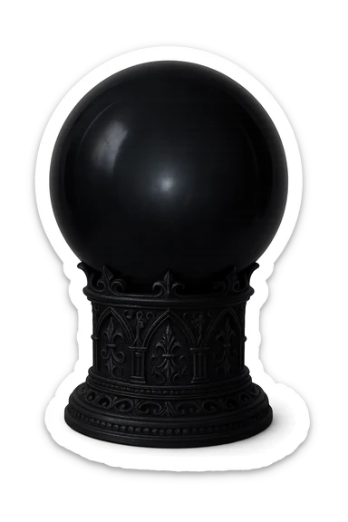 goth black crystal ball, no background sticker