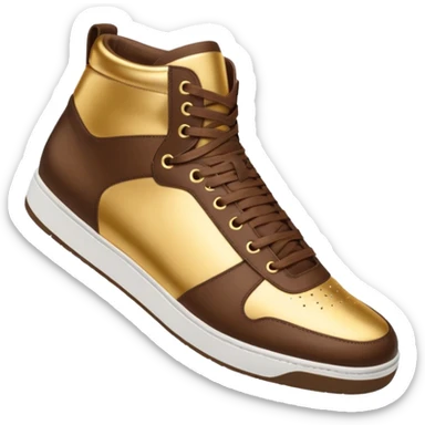 Metallic 24k gold and mocha brown womens stylish sneakers sticker