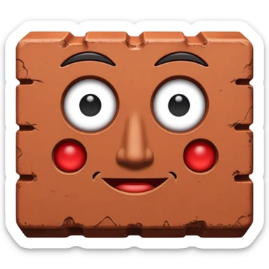 brick with a face sticker