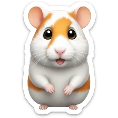 white and orange hamster  sticker