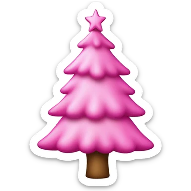 Pink Christmas tree sticker
