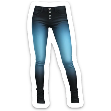 Realistic isolated pair of light sky blue to black ombre jegging pants. sticker