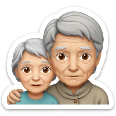 lo mismo que estas haciendo solo coloca alado de la abuela un hombre joven  sticker