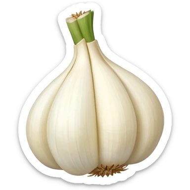 single garlic clove with cubed garlic sticker