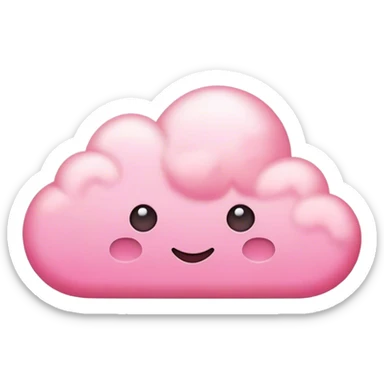 Pink hear with pink clouds sticker