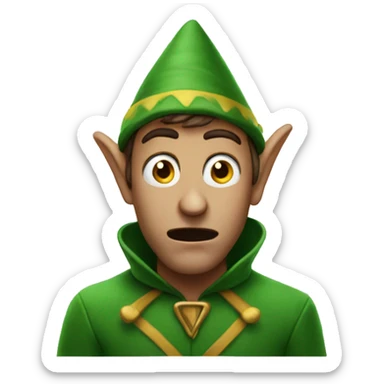 Man scared of elf  sticker
