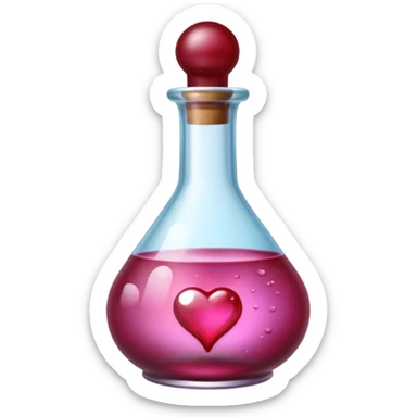 burgundy red love potion sticker
