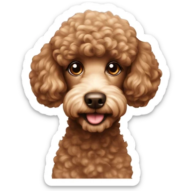 dog poodle with brown ful  sticker