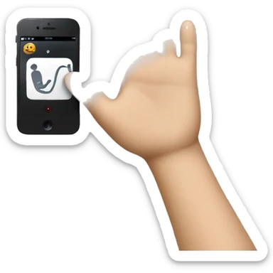 A hand with an iPhone recording  sticker