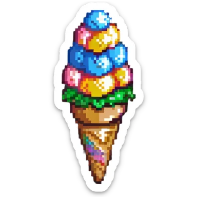 ice cream cone with scoop sticker