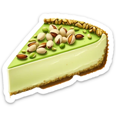 Pistachio almond cheesecake slice sticker