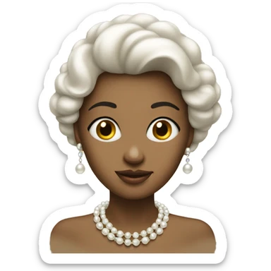a lady with pearl necklace  sticker
